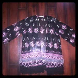 Beautiful sheer open top with lace at the bottom